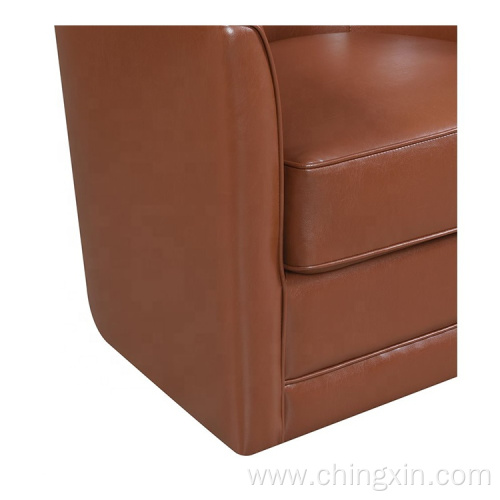 Wholesale Light Brown PU Swivel Arm Chair